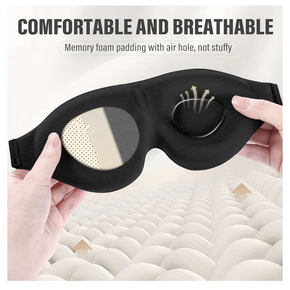 YIVIEW Sleeping Eye Masks 2pcs-Complete Light Blocking 3D Sleeping Eye Masks - Picture 4 of 10